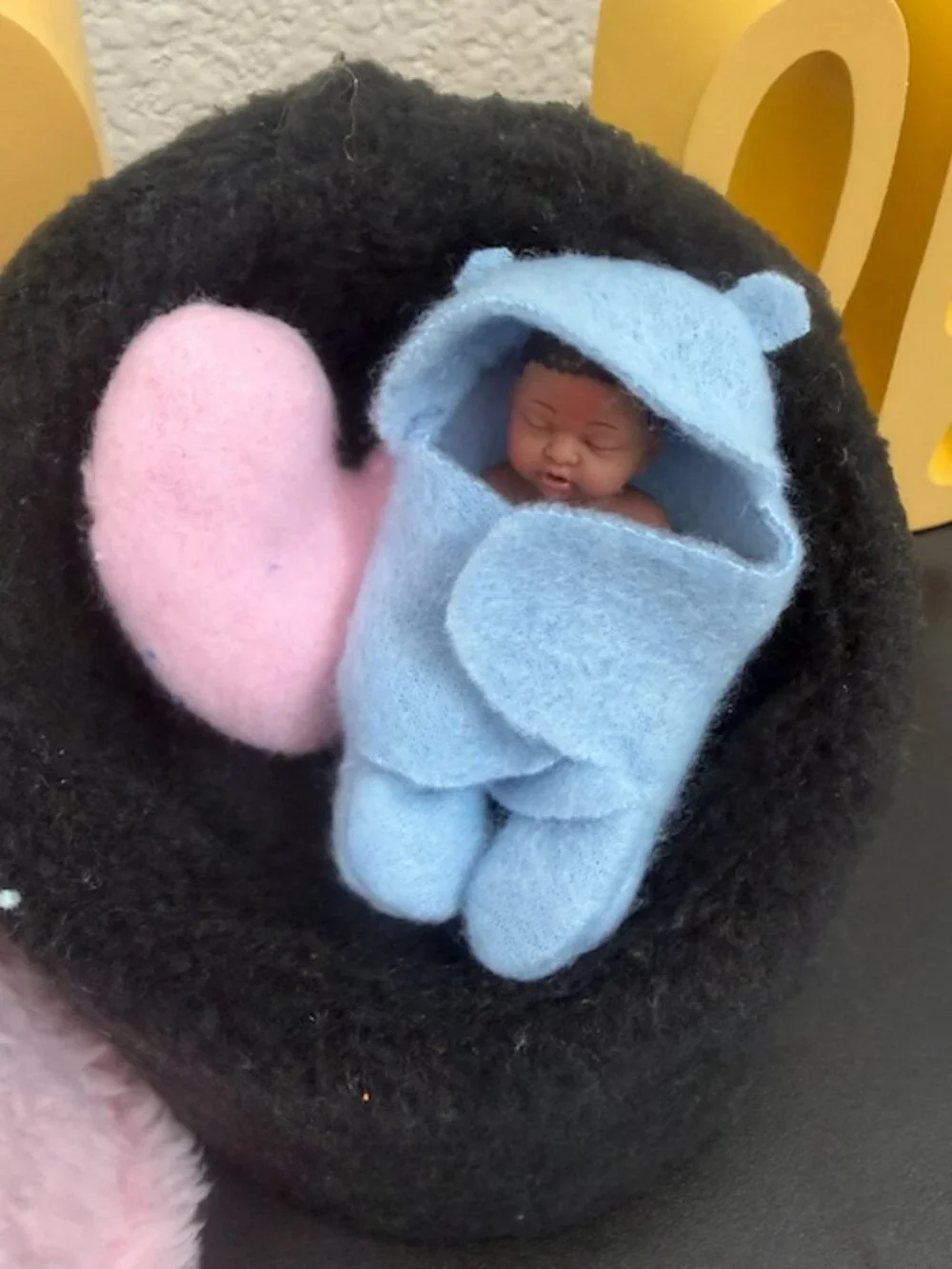 Bear Swaddle Blanket for Doll Babies 3 inches - Plush Design